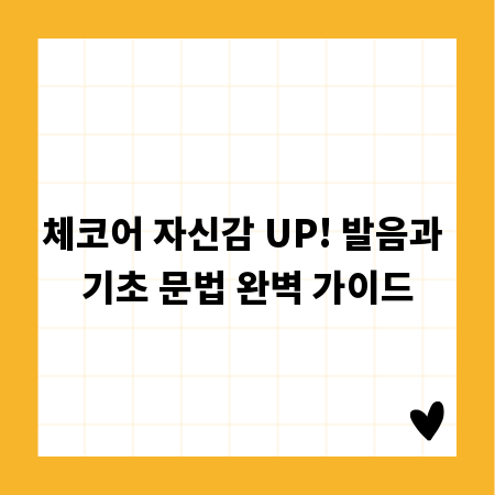 체코어 자신감 UP! 발음과 기초 문법 완벽 가이드