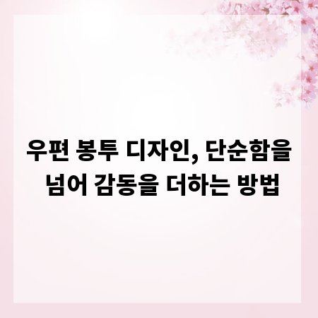 우편 봉투 디자인, 단순함을 넘어 감동을 더하는 방법