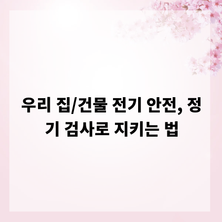 우리 집/건물 전기 안전, 정기 검사로 지키는 법