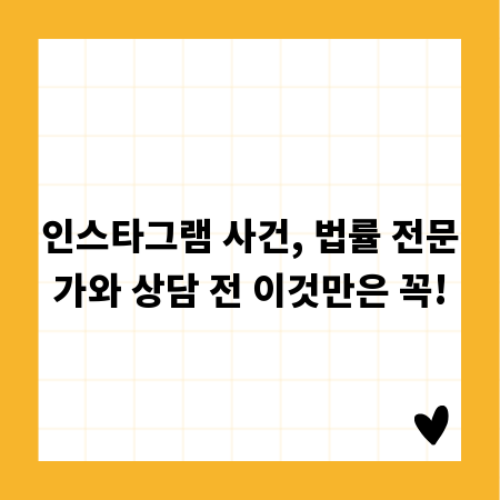 인스타그램 사건, 법률 전문가와 상담 전 이것만은 꼭!