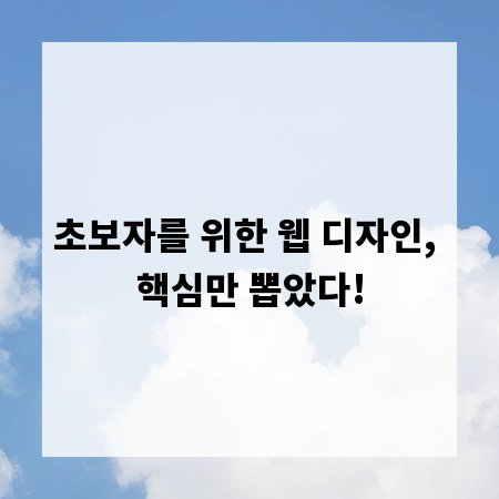 초보자를 위한 웹 디자인, 핵심만 뽑았다!