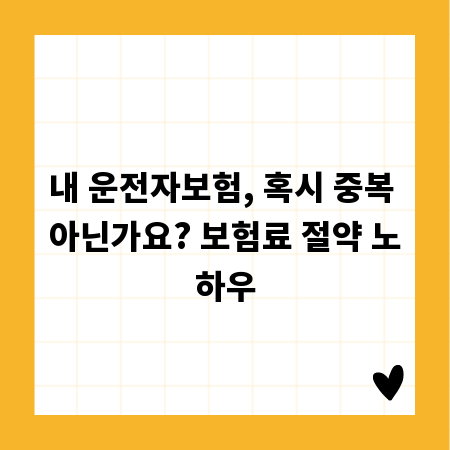 내 운전자보험, 혹시 중복 아닌가요? 보험료 절약 노하우