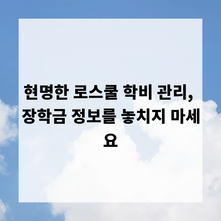 현명한 로스쿨 학비 관리, 장학금 정보를 놓치지 마세요