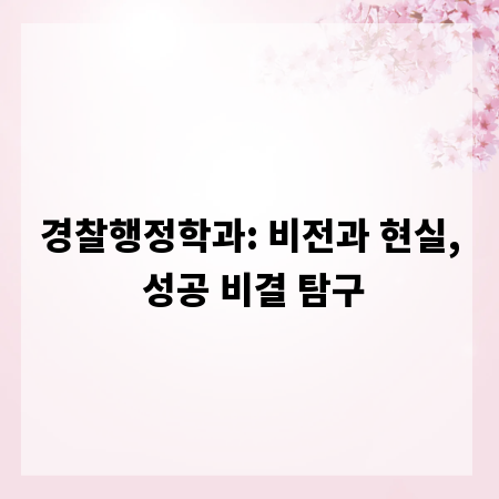 경찰행정학과: 비전과 현실, 성공 비결 탐구
