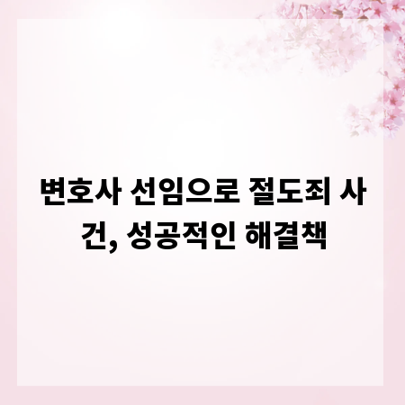 변호사 선임으로 절도죄 사건, 성공적인 해결책