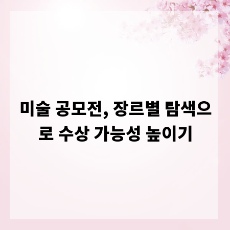 미술 공모전, 장르별 탐색으로 수상 가능성 높이기