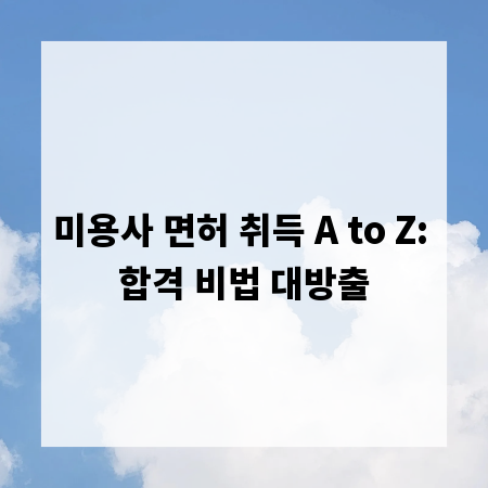 미용사 면허 취득 A to Z: 합격 비법 대방출