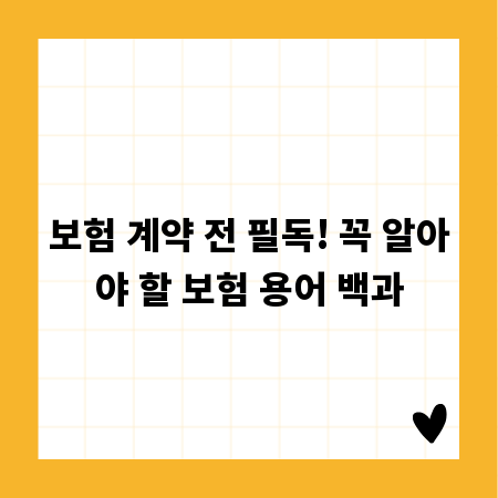 보험 계약 전 필독! 꼭 알아야 할 보험 용어 백과
