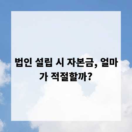 법인 설립 시 자본금, 얼마가 적절할까?