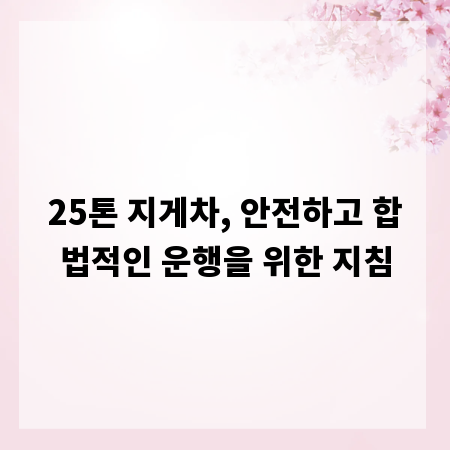 25톤 지게차, 안전하고 합법적인 운행을 위한 지침
