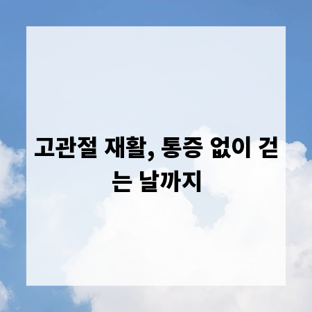 고관절 재활, 통증 없이 걷는 날까지