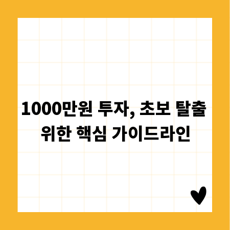 1000만원 투자, 초보 탈출 위한 핵심 가이드라인