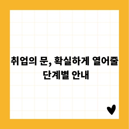 취업의 문, 확실하게 열어줄 단계별 안내