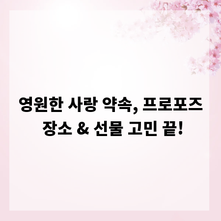 영원한 사랑 약속, 프로포즈 장소 & 선물 고민 끝!