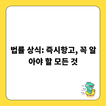 법률 상식: 즉시항고, 꼭 알아야 할 모든 것
