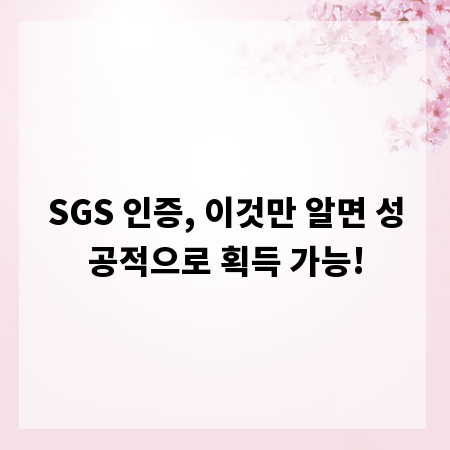 SGS 인증, 이것만 알면 성공적으로 획득 가능!