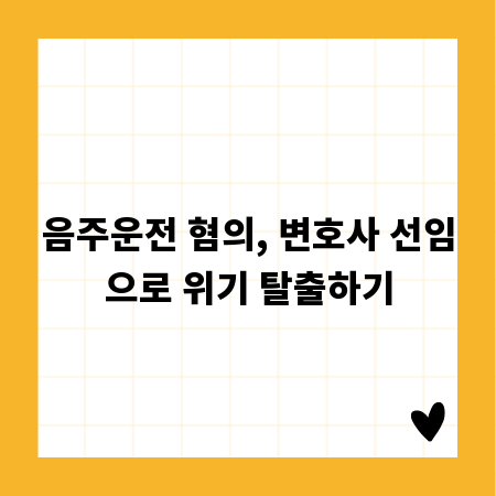 음주운전 혐의, 변호사 선임으로 위기 탈출하기