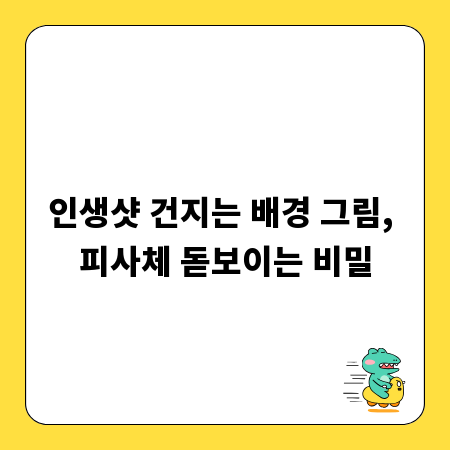 인생샷 건지는 배경 그림, 피사체 돋보이는 비밀