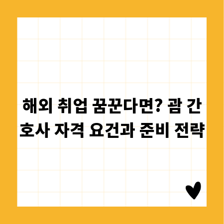 해외 취업 꿈꾼다면? 괌 간호사 자격 요건과 준비 전략