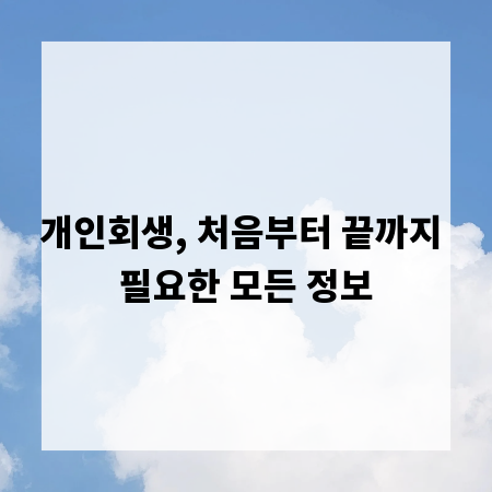 개인회생, 처음부터 끝까지 필요한 모든 정보