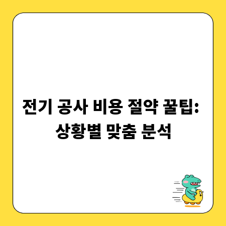 전기 공사 비용 절약 꿀팁: 상황별 맞춤 분석