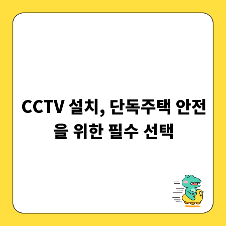 CCTV 설치, 단독주택 안전을 위한 필수 선택