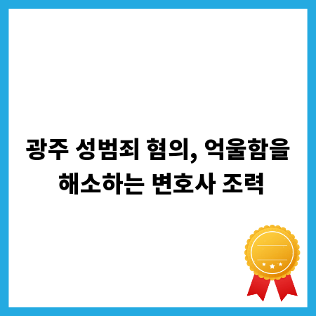 광주 성범죄 혐의, 억울함을 해소하는 변호사 조력