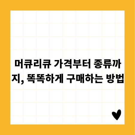 머큐리큐 가격부터 종류까지, 똑똑하게 구매하는 방법