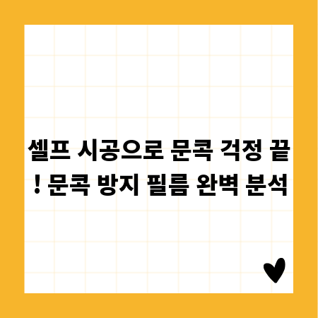 셀프 시공으로 문콕 걱정 끝! 문콕 방지 필름 완벽 분석