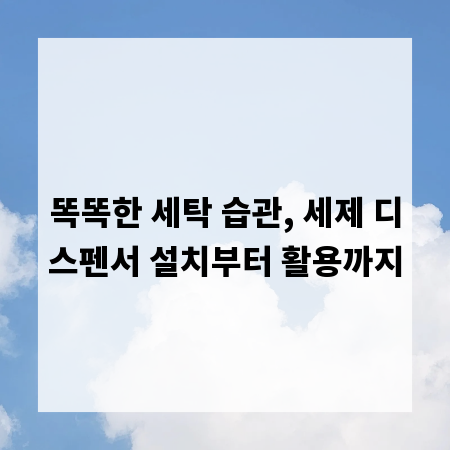 똑똑한 세탁 습관, 세제 디스펜서 설치부터 활용까지