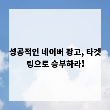 성공적인 네이버 광고, 타겟팅으로 승부하라!