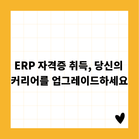 ERP 자격증 취득, 당신의 커리어를 업그레이드하세요