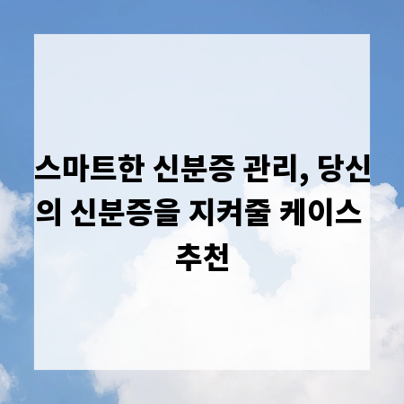 스마트한 신분증 관리, 당신의 신분증을 지켜줄 케이스 추천