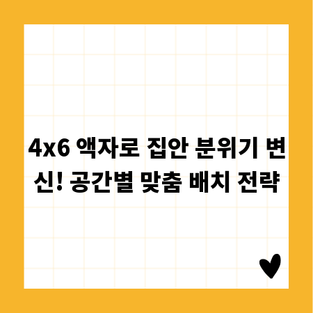 4x6 액자로 집안 분위기 변신! 공간별 맞춤 배치 전략