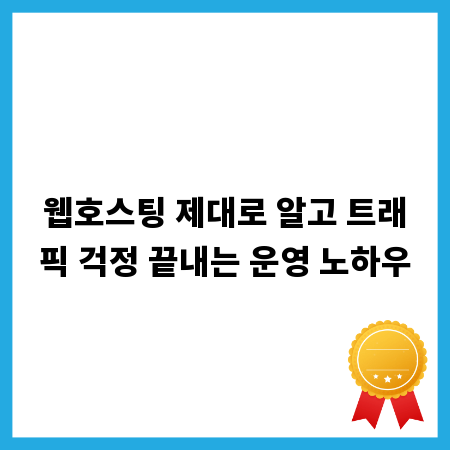 웹호스팅 제대로 알고 트래픽 걱정 끝내는 운영 노하우