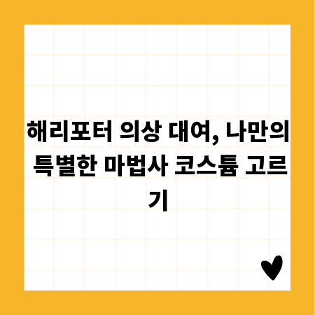 해리포터 의상 대여, 나만의 특별한 마법사 코스튬 고르기