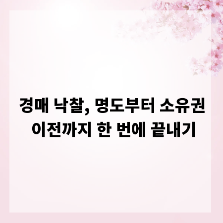 경매 낙찰, 명도부터 소유권 이전까지 한 번에 끝내기