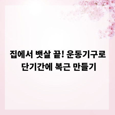 집에서 뱃살 끝! 운동기구로 단기간에 복근 만들기