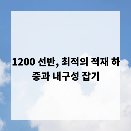 1200 선반, 최적의 적재 하중과 내구성 잡기
