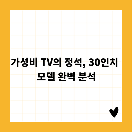가성비 TV의 정석, 30인치 모델 완벽 분석