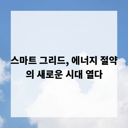 스마트 그리드, 에너지 절약의 새로운 시대 열다