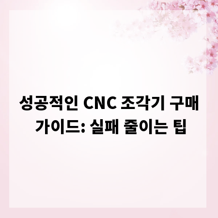 성공적인 CNC 조각기 구매 가이드: 실패 줄이는 팁