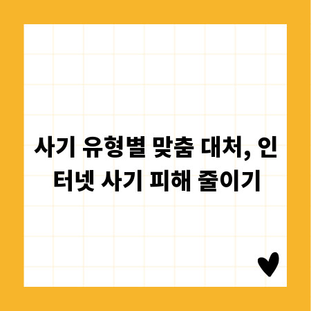 사기 유형별 맞춤 대처, 인터넷 사기 피해 줄이기