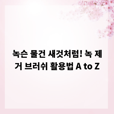 녹슨 물건 새것처럼! 녹 제거 브러쉬 활용법 A to Z