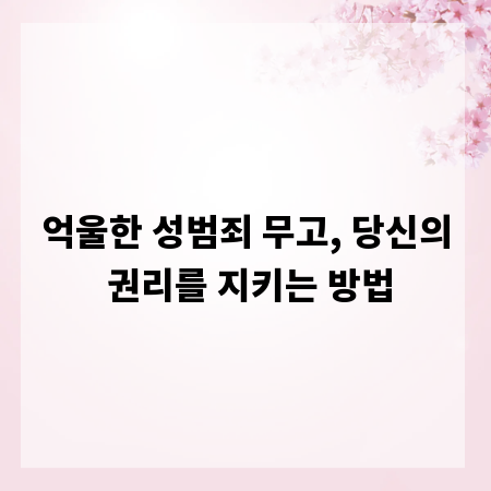 억울한 성범죄 무고, 당신의 권리를 지키는 방법
