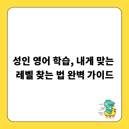 성인 영어 학습, 내게 맞는 레벨 찾는 법 완벽 가이드