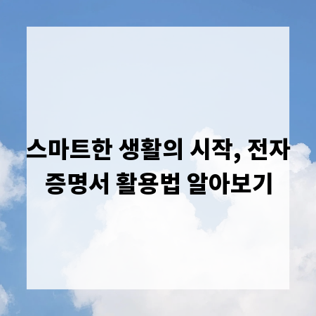 스마트한 생활의 시작, 전자증명서 활용법 알아보기