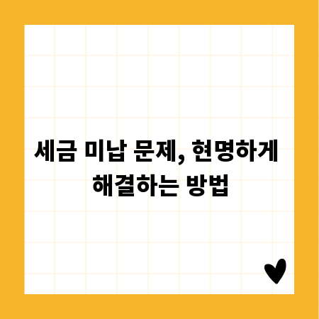 세금 미납 문제, 현명하게 해결하는 방법
