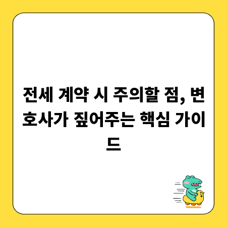 전세 계약 시 주의할 점, 변호사가 짚어주는 핵심 가이드