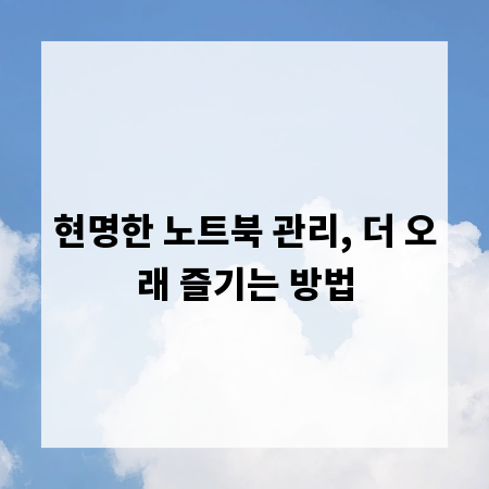 현명한 노트북 관리, 더 오래 즐기는 방법